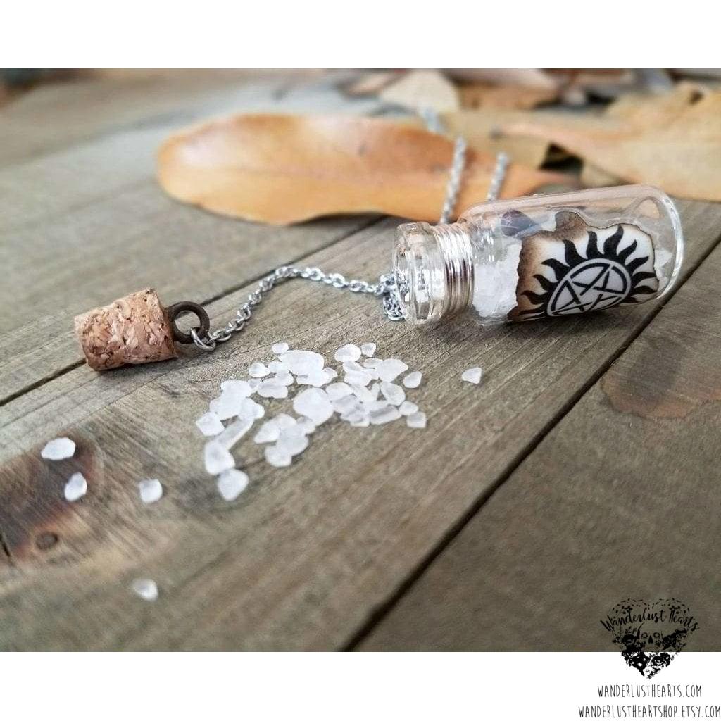 Supernatural anti possession salt vial necklace-Wanderlust Hearts