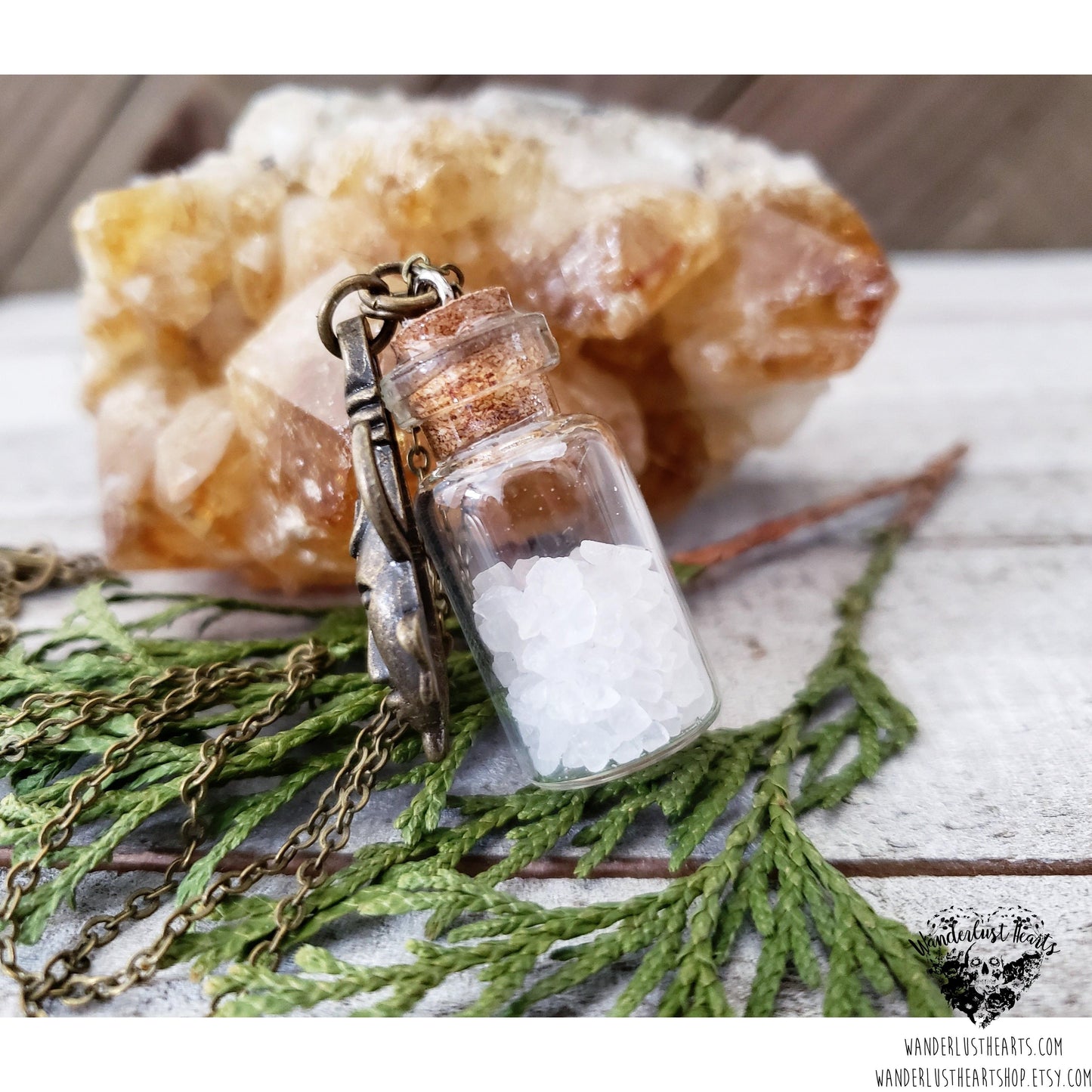 Supernatural salt vial amulet necklace-Wanderlust Hearts