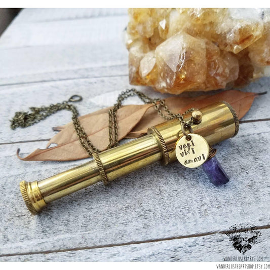 Telescope necklace | Veni Vidi Amavi-Wanderlust Hearts