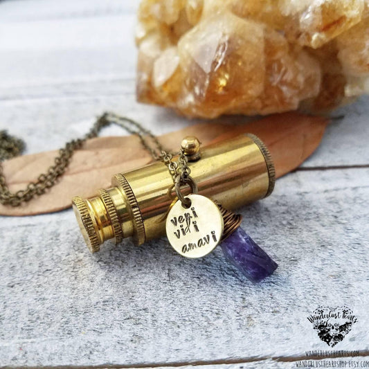 Telescope necklace | Veni Vidi Amavi-Wanderlust Hearts