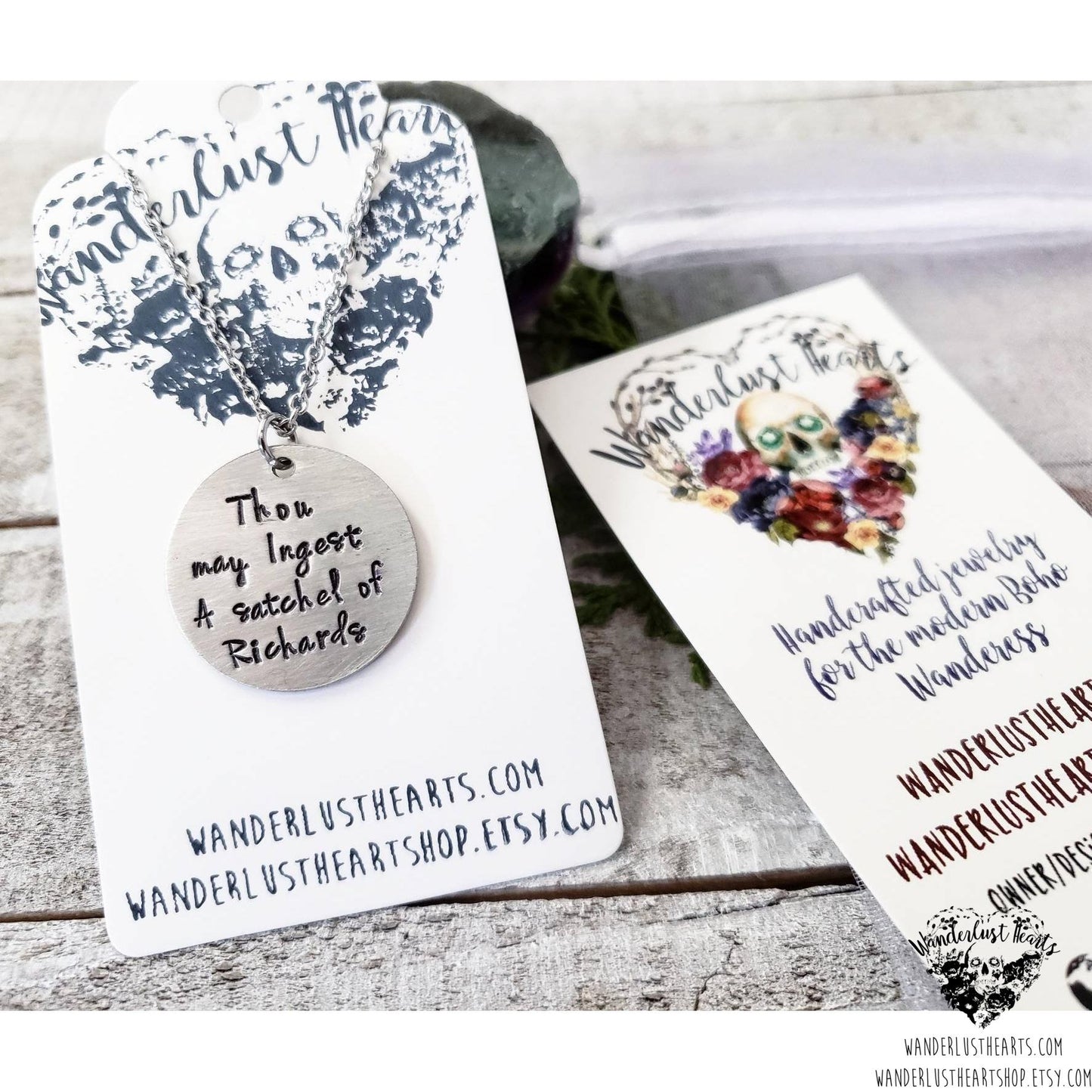 Thou may ingest a satchel of Richards necklace-Wanderlust Hearts