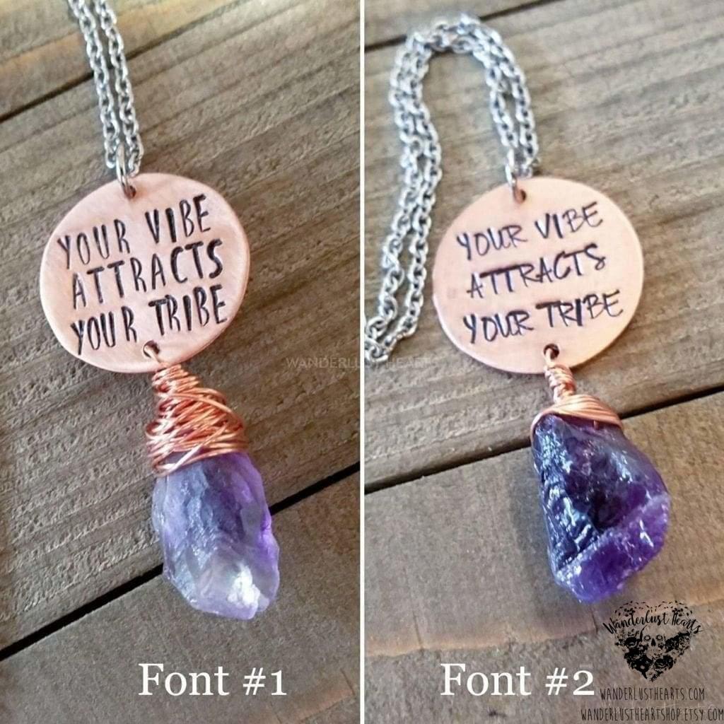 Your vibe attracts your tribe necklace-Wanderlust Hearts